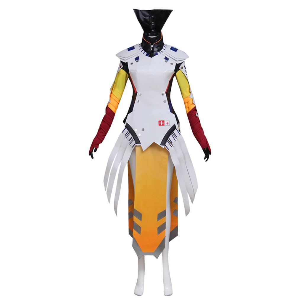 Custom Mercy Cosplay Costume from Overwatch – Female Hero Halloween Outfit Full Set - Coscosmos