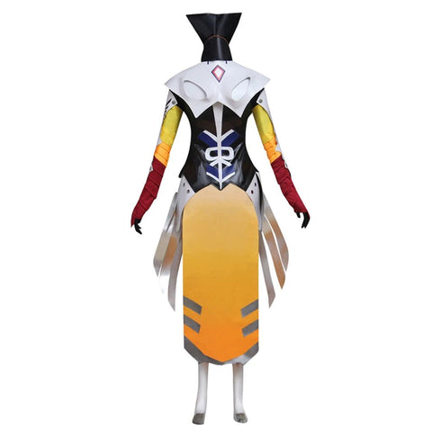 Custom Mercy Cosplay Costume from Overwatch – Female Hero Halloween Outfit Full Set - Coscosmos