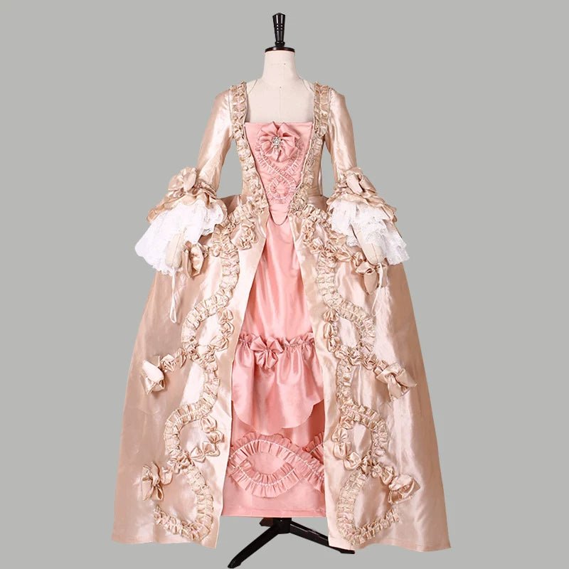 Customizable Marie Antoinette Rococo Ball Gown | Pink & Gold Baroque Medieval Victorian Dress - Coscosmos