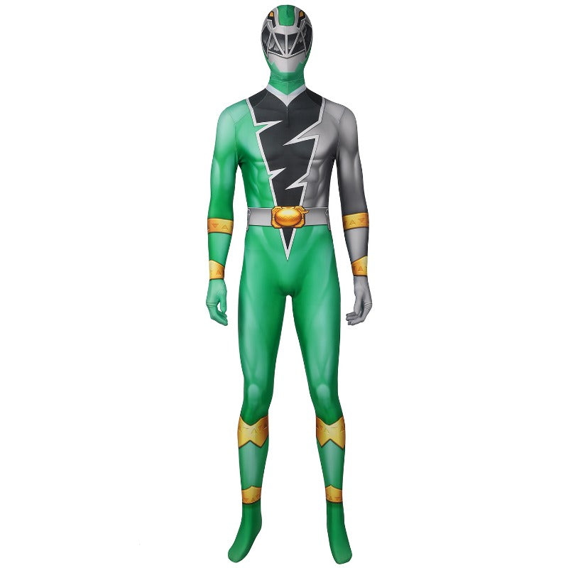 Power Rangers Green Cosplay Jumpsuit Halloween Costume for Party Fancy Dress