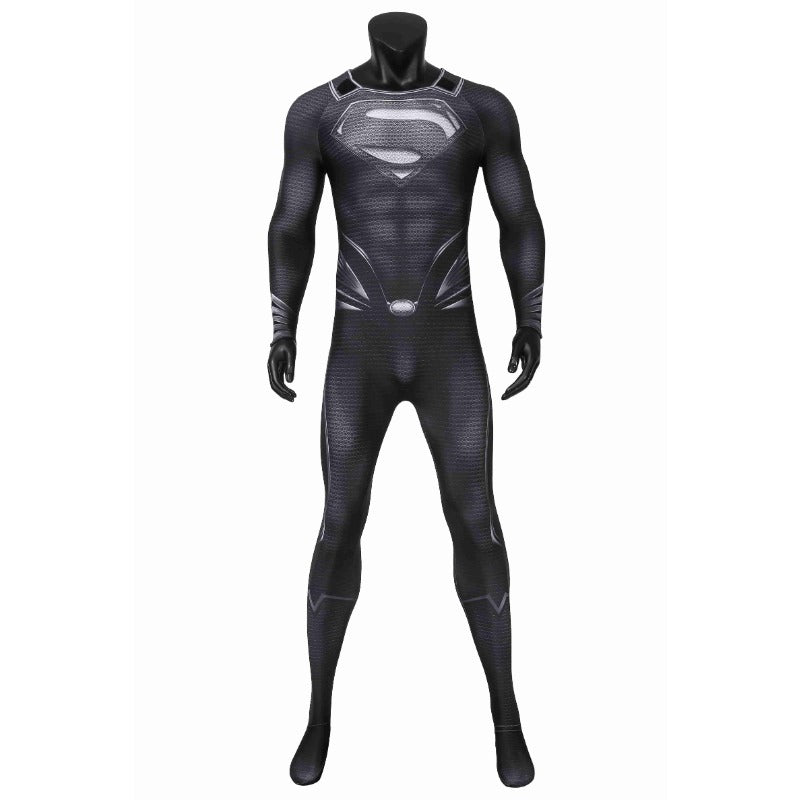 Justice League Man of Steel Superman Clark Kent Black Cosplay Costume for Kids & Adults