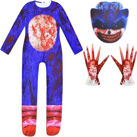Boys Sonic the Hedgehog Blue Jumpsuit Halloween Costume