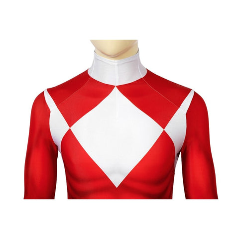 MMPR Red Ranger Suit Cosplay Jumpsuit – Mighty Morphin Power Rangers Costume