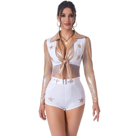 Dallas Cowboy Cheerleader Outfits for Women - Football Baby Dance Performance Costumes - Coscosmos