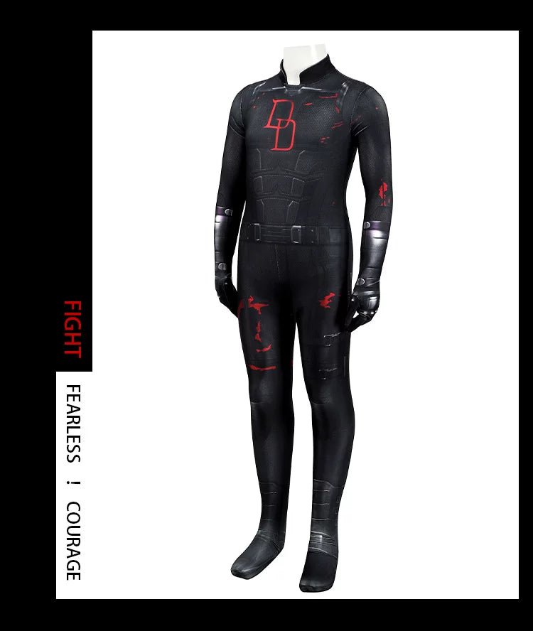 Daredevil: Born Again Season 2 Matt Murdock Child’s Bodysuit Cosplay Costume Set – Premium Superhero Jumpsuit for Kids - Coscosmos