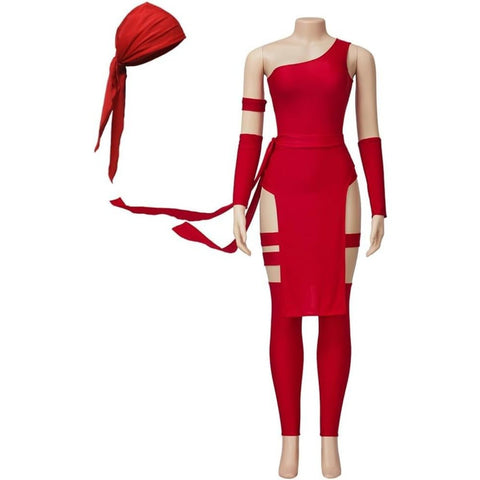 Daredevil: Elektra Natchios Red Ninja Costume Suit - Premium Cosplay Outfit - Coscosmos