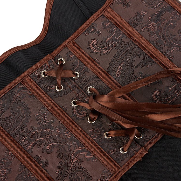 Dark Brown Halter - Style Women's Bustier Corset for Waist - Cinching and Push - Up - Coscosmos