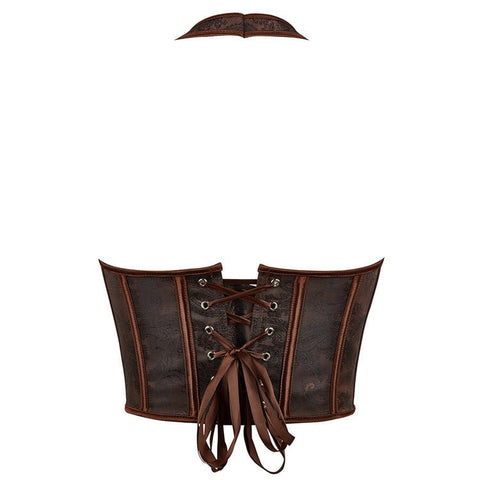 Dark Brown Halter - Style Women's Bustier Corset for Waist - Cinching and Push - Up - Coscosmos