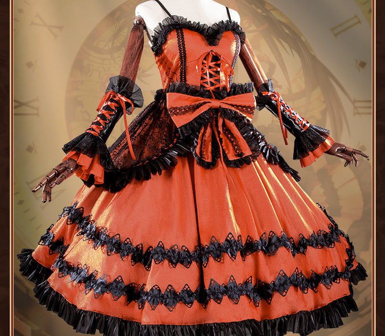 Date A Live Kurumi Tokisaki Cosplay Gothic Lolita Battle Dress Costume - Coscosmos