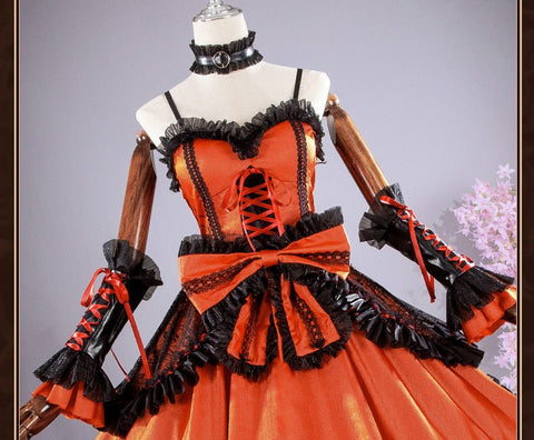 Date A Live Kurumi Tokisaki Cosplay Gothic Lolita Battle Dress Costume - Coscosmos