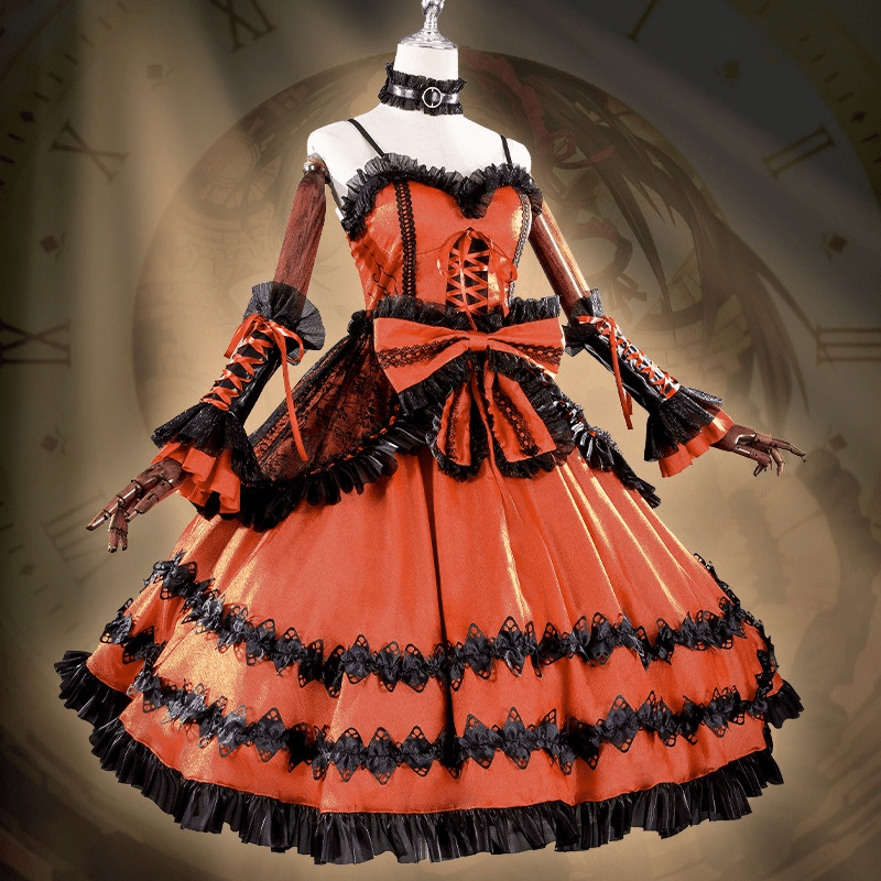 Date A Live Kurumi Tokisaki Cosplay Gothic Lolita Battle Dress Costume - Coscosmos