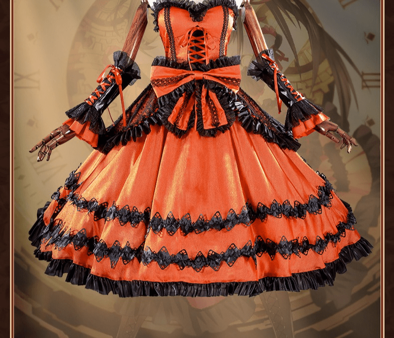 Date A Live Kurumi Tokisaki Cosplay Gothic Lolita Battle Dress Costume - Coscosmos