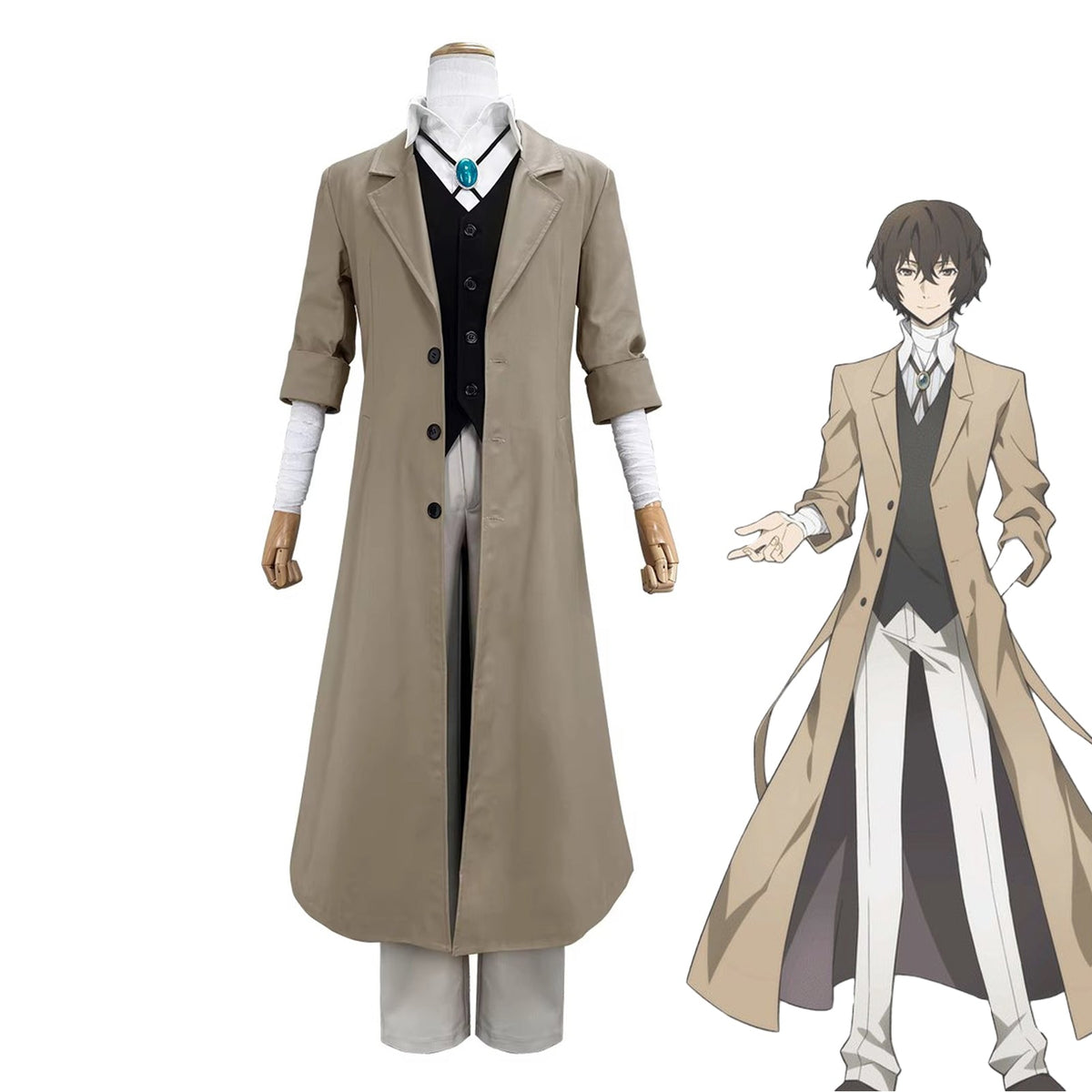 Dazai Osamu Cosplay Costume from Bungo Stray Dogs - Premium Quality - Coscosmos