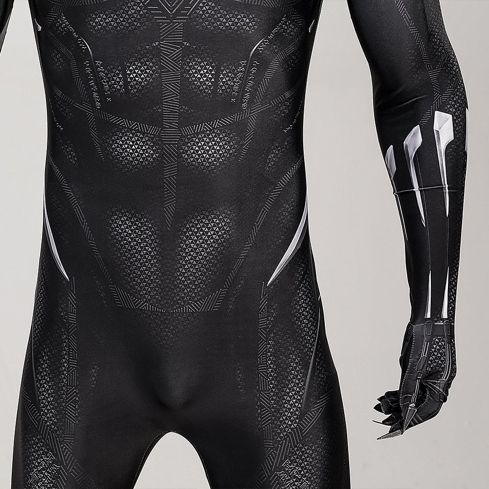 DC Black Panther Jumpsuit Cosplay Costume Suit with Mask for Men - Halloween Bodysuit - Coscosmos
