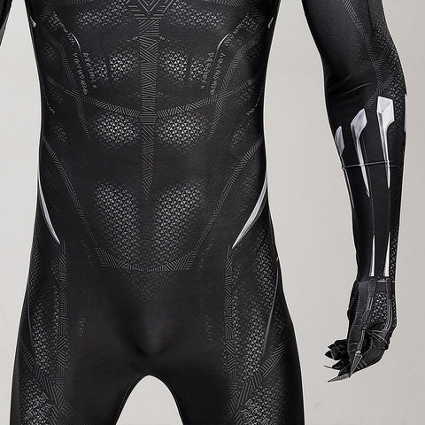 DC Black Panther Jumpsuit Cosplay Costume Suit with Mask for Men - Halloween Bodysuit - Coscosmos
