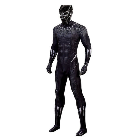 DC Black Panther Jumpsuit Cosplay Costume Suit with Mask for Men - Halloween Bodysuit - Coscosmos