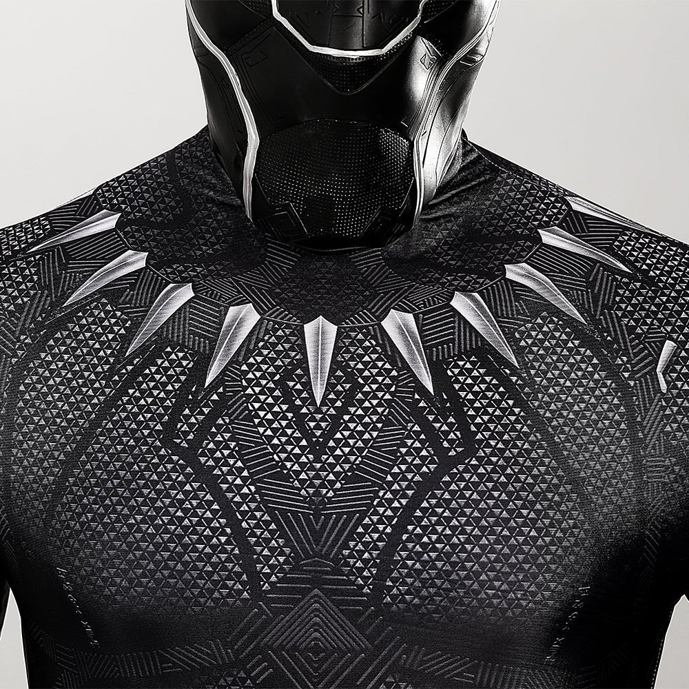 DC Black Panther Jumpsuit Cosplay Costume Suit with Mask for Men - Halloween Bodysuit - Coscosmos