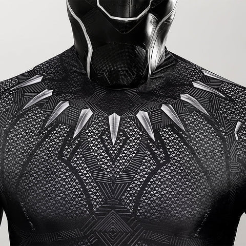 DC Black Panther Jumpsuit Cosplay Costume Suit with Mask for Men - Halloween Bodysuit - Coscosmos