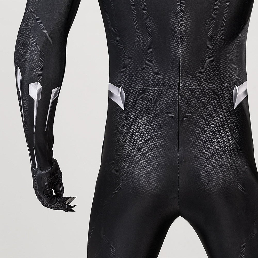 DC Black Panther Jumpsuit Cosplay Costume Suit with Mask for Men - Halloween Bodysuit - Coscosmos
