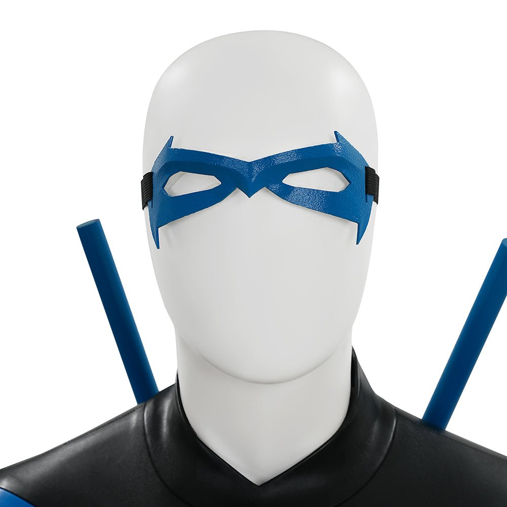 DC Comics Nightwing Dick Grayson Blue Non - Muscle Bodysuit Full Set Cosplay Costume - Coscosmos