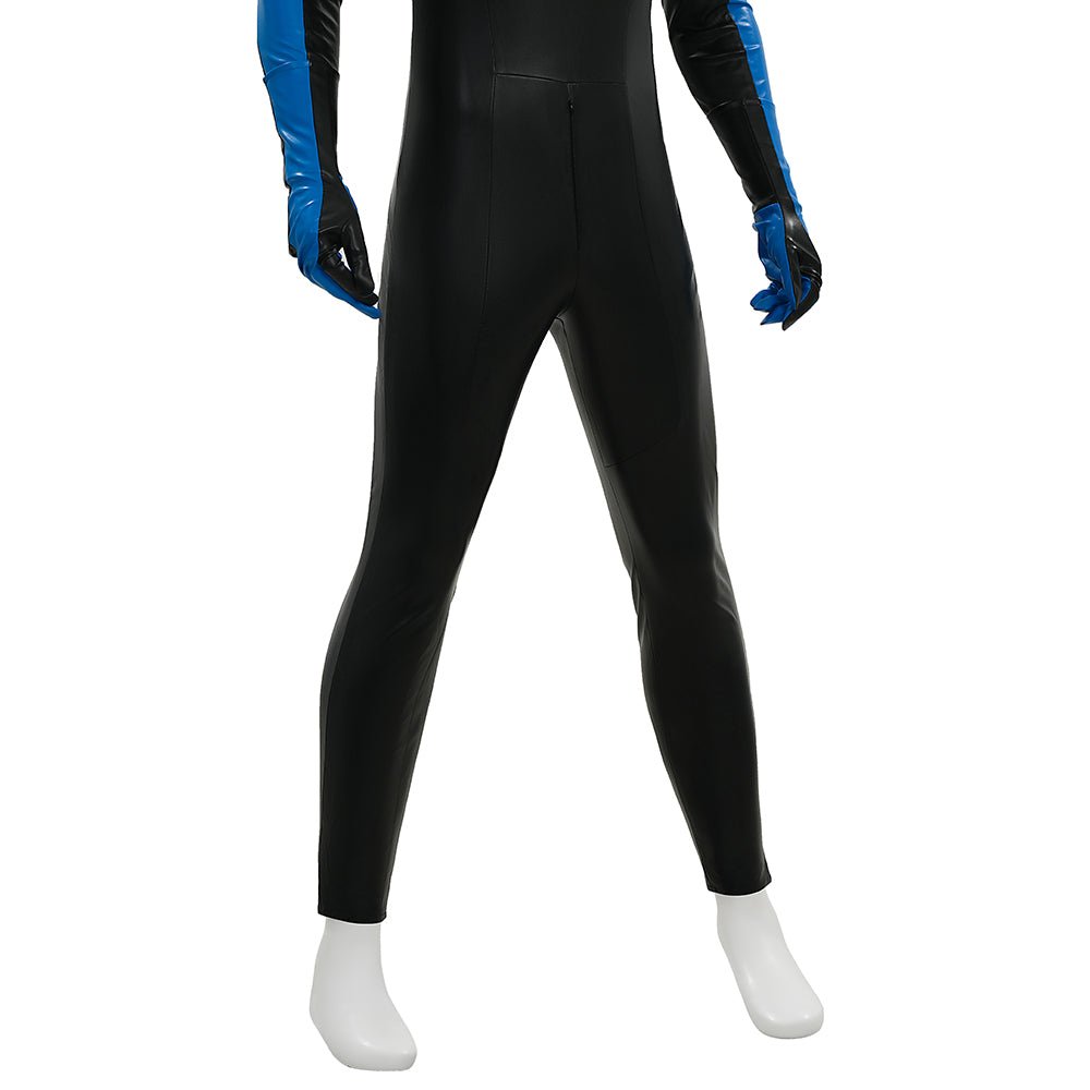 DC Comics Nightwing Dick Grayson Blue Non - Muscle Bodysuit Full Set Cosplay Costume - Coscosmos