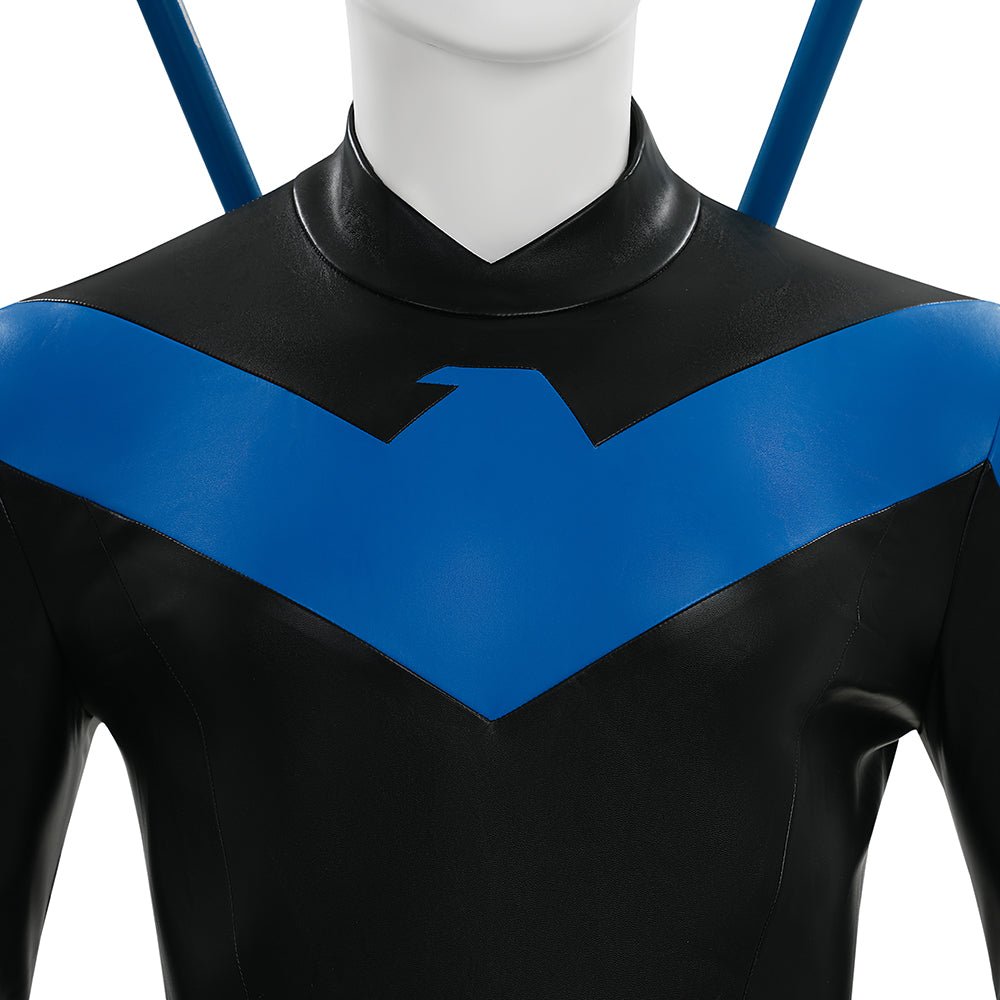 DC Comics Nightwing Dick Grayson Blue Non - Muscle Bodysuit Full Set Cosplay Costume - Coscosmos