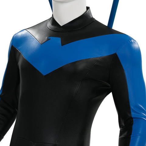 DC Comics Nightwing Dick Grayson Blue Non - Muscle Bodysuit Full Set Cosplay Costume - Coscosmos