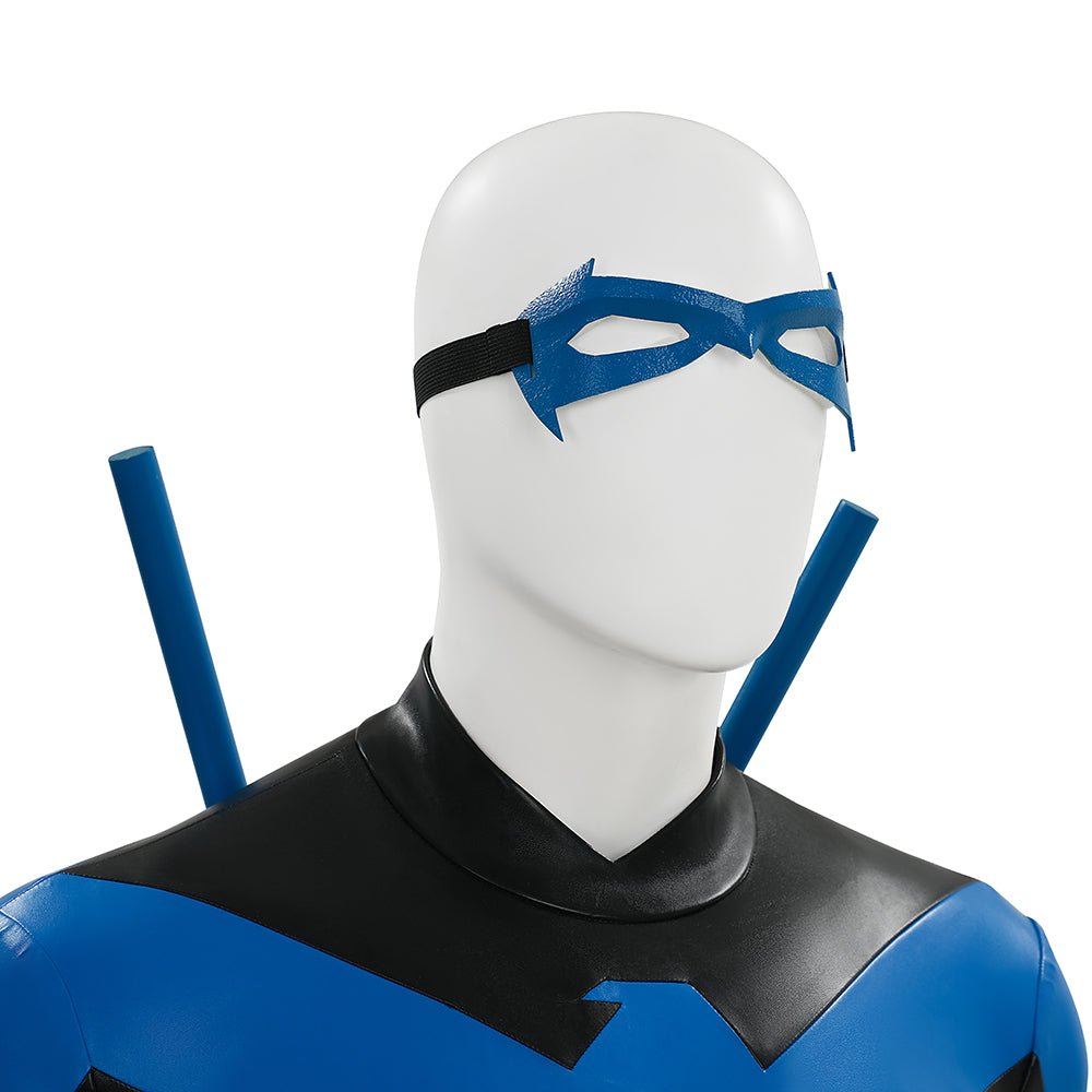 DC Comics Nightwing Dick Grayson Blue Non - Muscle Bodysuit Full Set Cosplay Costume - Coscosmos