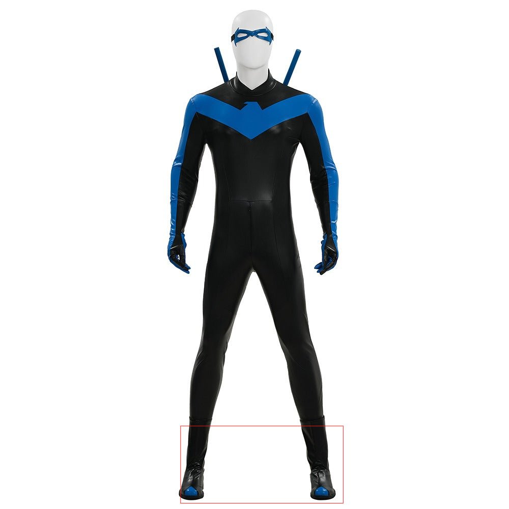 DC Comics Nightwing Dick Grayson Blue Non - Muscle Bodysuit Full Set Cosplay Costume - Coscosmos