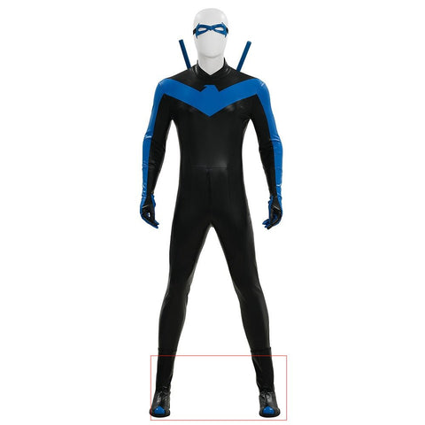 DC Comics Nightwing Dick Grayson Blue Non - Muscle Bodysuit Full Set Cosplay Costume - Coscosmos