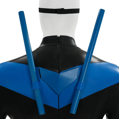 DC Comics Nightwing Dick Grayson Blue Non - Muscle Bodysuit Full Set Cosplay Costume - Coscosmos