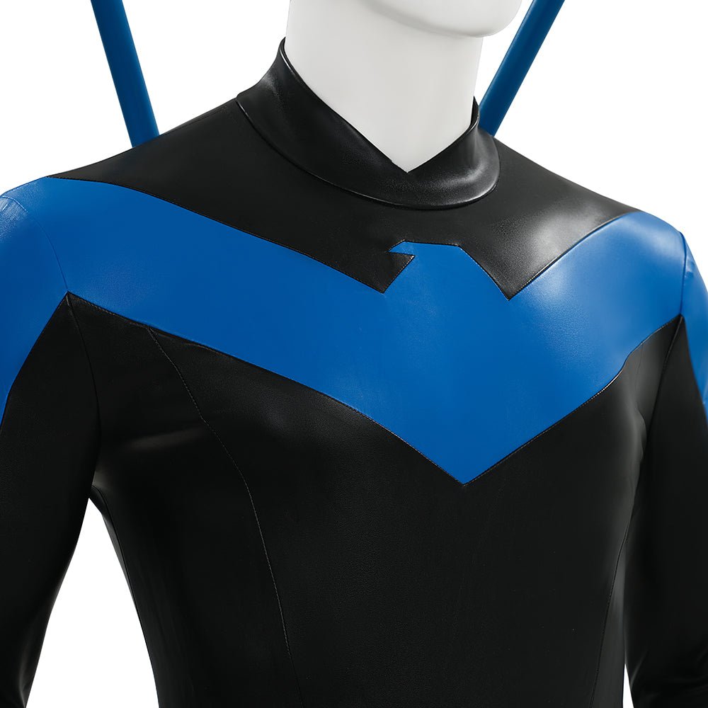 DC Comics Nightwing Dick Grayson Blue Non - Muscle Bodysuit Full Set Cosplay Costume - Coscosmos