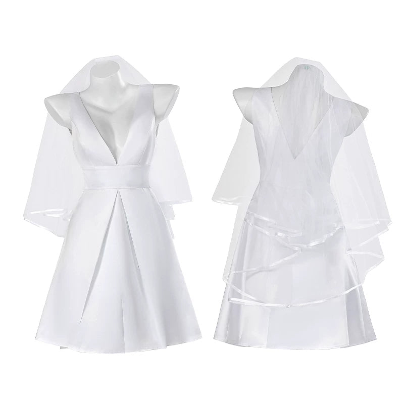 DC Harley Quinn Joker Wedding Dress Cosplay Costume Full Set - Official Movie Outfit Replica - Coscosmos