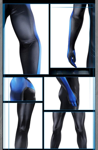 DC Movie Nightwing Cosplay Costume, Jumpsuit with Eye Mask Full Set - Coscosmos