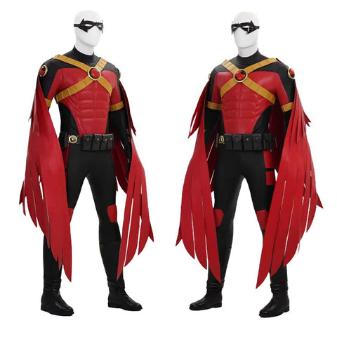 DC Robin War Cosplay Costume Red Robin Tim Drake Comic Version Male Outfit - Coscosmos
