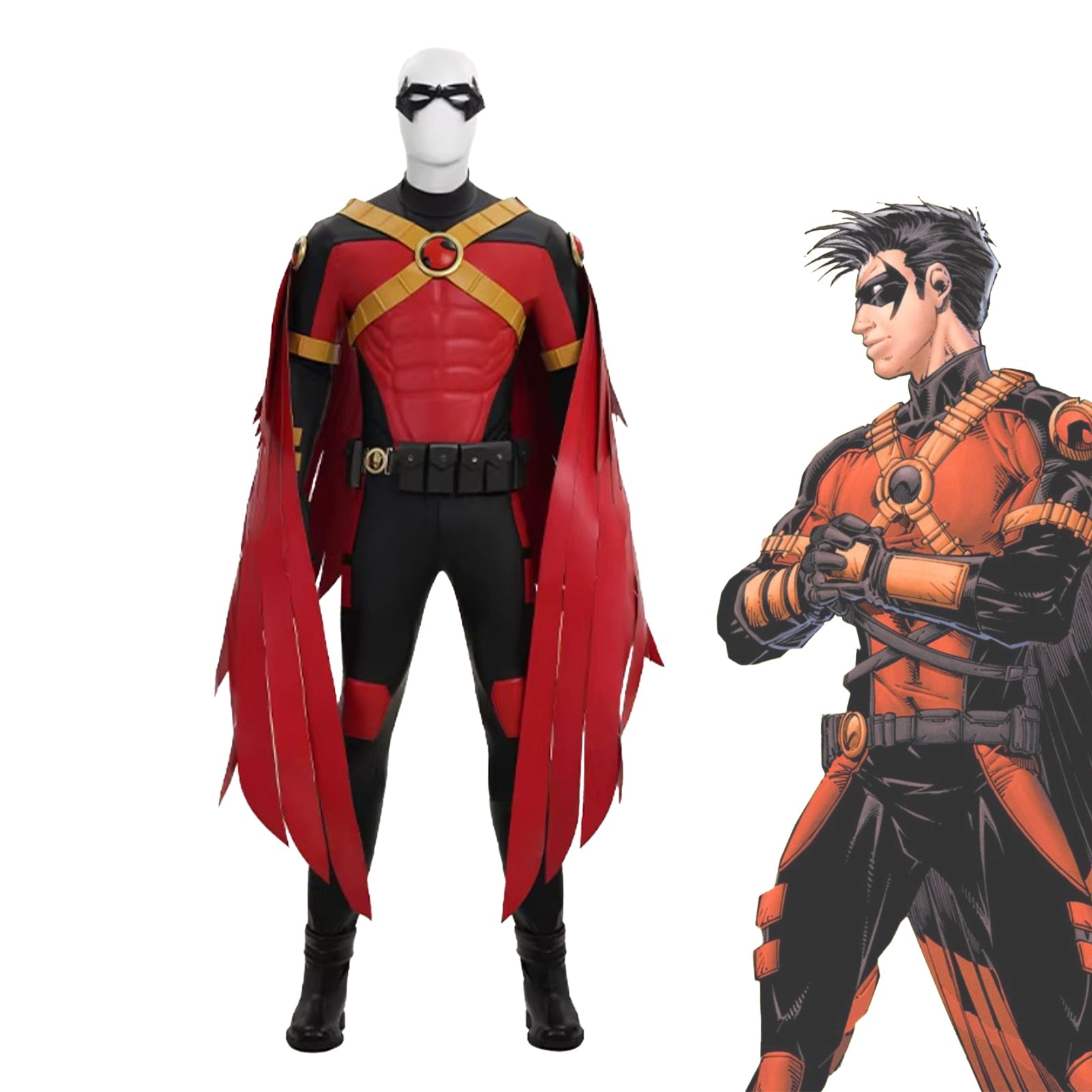 DC Robin War Cosplay Costume Red Robin Tim Drake Comic Version Male Outfit - Coscosmos