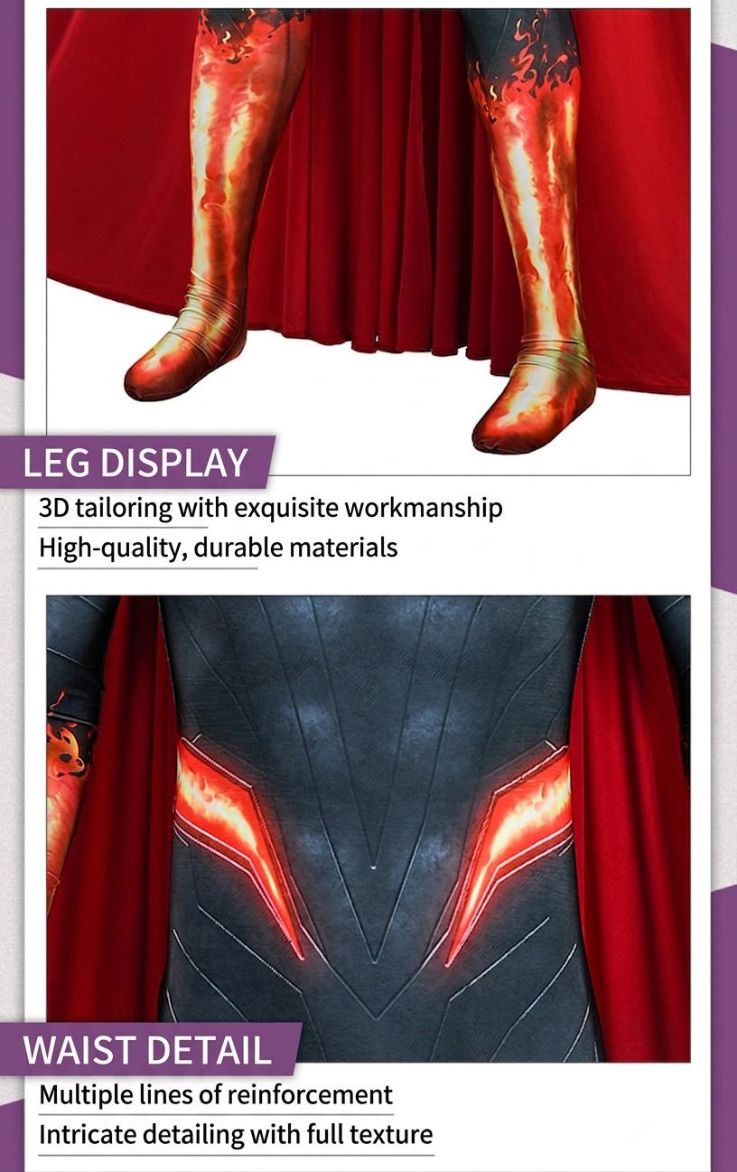 DC Superman Deluxe Cosplay Costume Absolute Superman Hero Jumpsuit Comic Version Full Set - Coscosmos