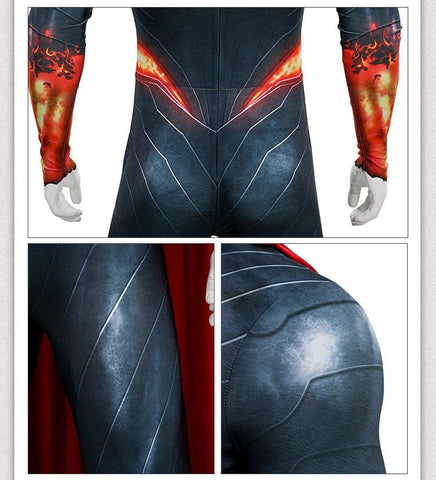 DC Superman Deluxe Cosplay Costume Absolute Superman Hero Jumpsuit Comic Version Full Set - Coscosmos