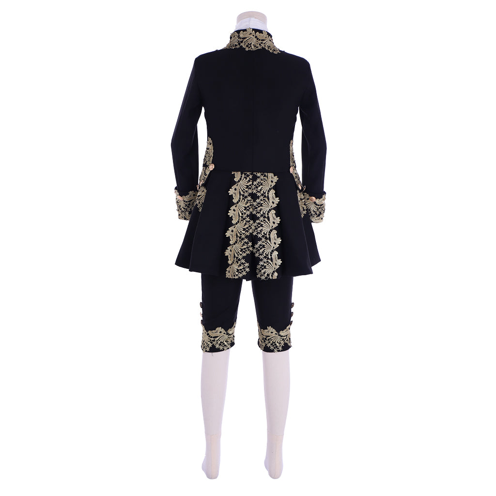 18th Century Rococo Mens Court Costume - Black Colonial Suit