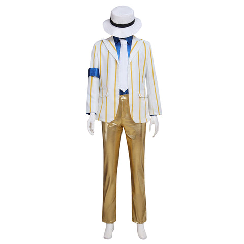 Famous Celebrity Cosplay Costume Jacket & Suit | Stage Performance Outfit with Hat, Top, Pants | Perfect for Halloween, Dance, and Party Events