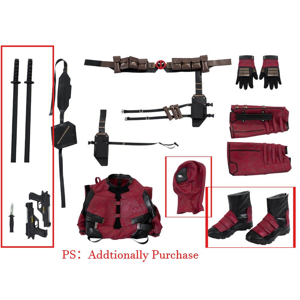Deadpool 3 Deadpool Wade Wilson Cosplay Costume - Coscosmos