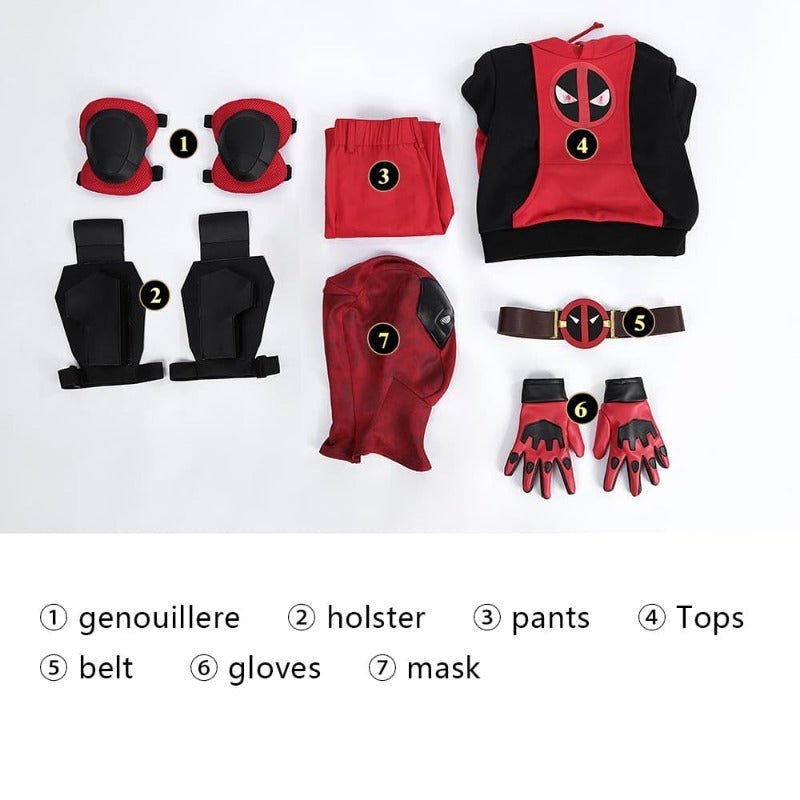 Deadpool 3 Wade Winston Wilson Cosplay Costume Kids & Adults Hoodie Clothing Suit - Coscosmos