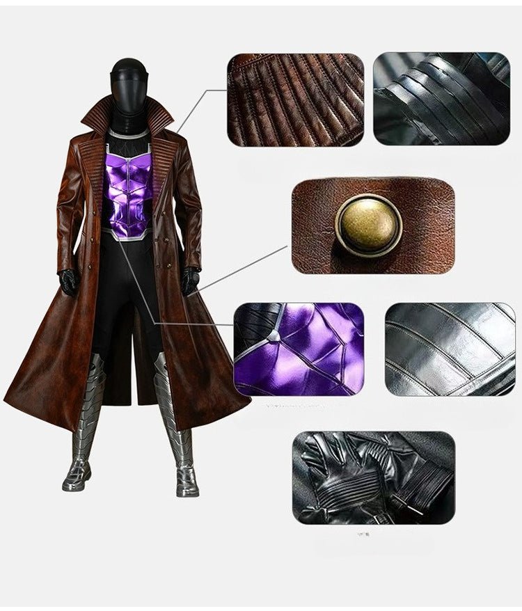 Deadpool and Wolverine: Gambit Full Cosplay Costume Set for Men - Coscosmos