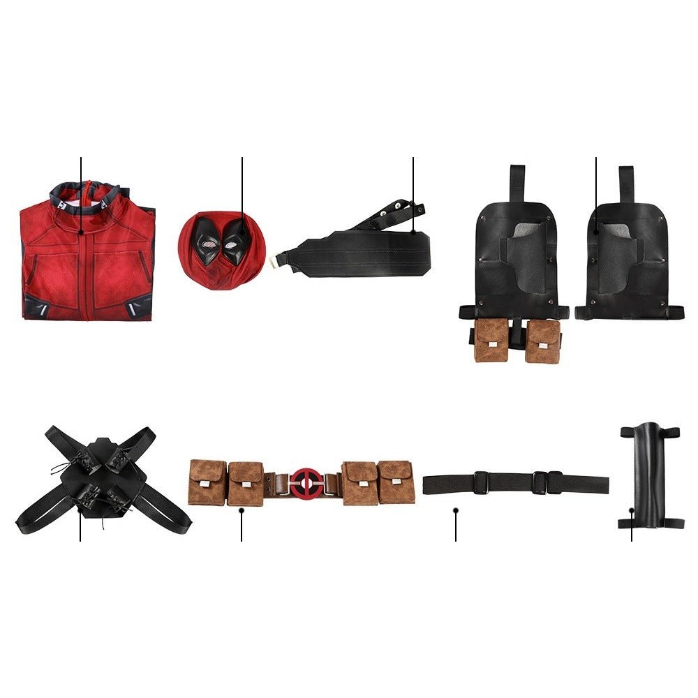 Deadpool Wade Wilson Deluxe Cosplay Costume Set with Accessories| Ready to Ship - Coscosmos
