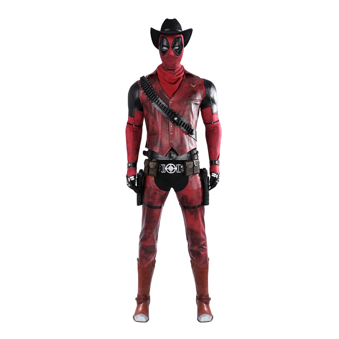 Deadpool & Wolverine Cowboy Deadpool Cosplay Costume - Coscosmos
