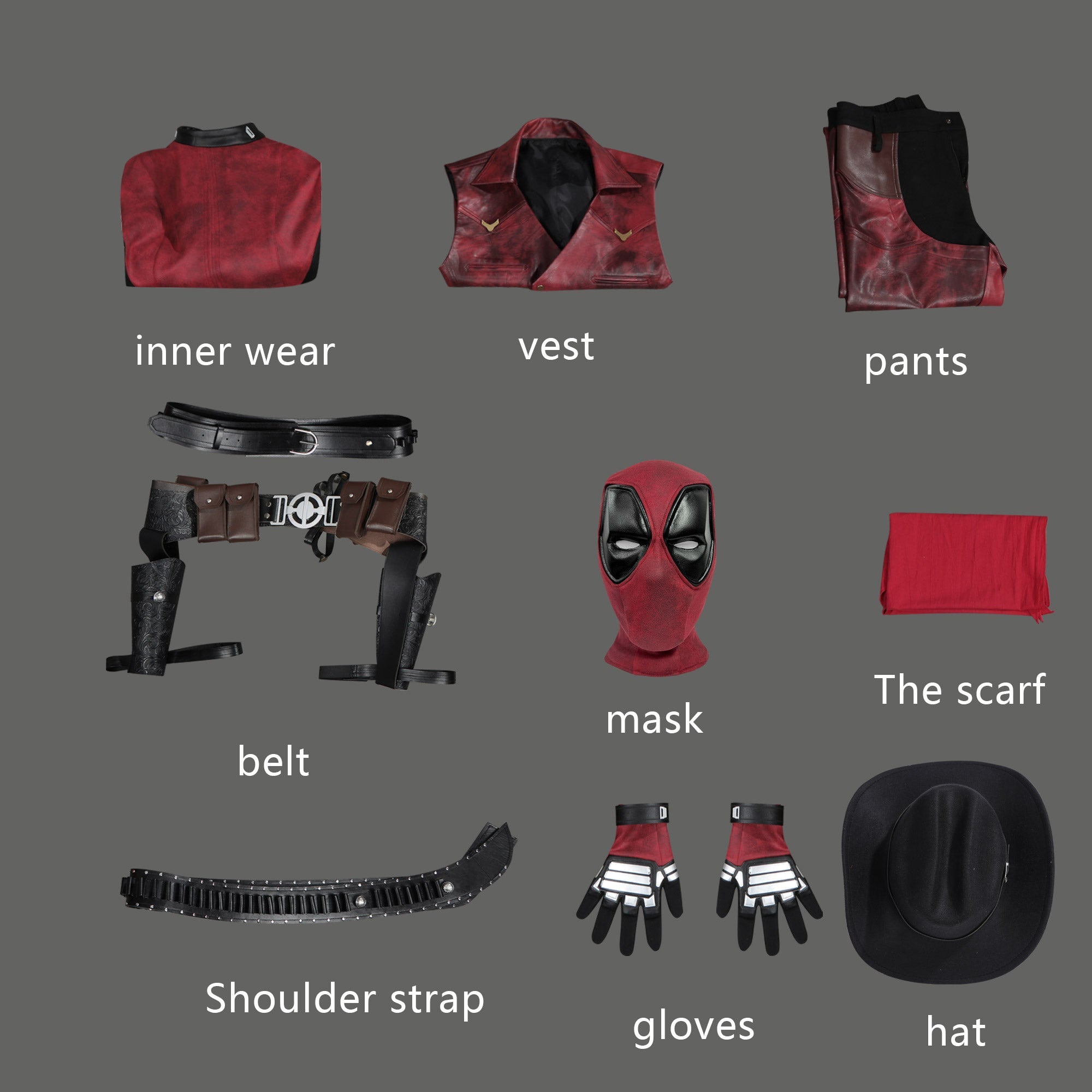 Deadpool & Wolverine Cowboy Deadpool Cosplay Costume - Coscosmos