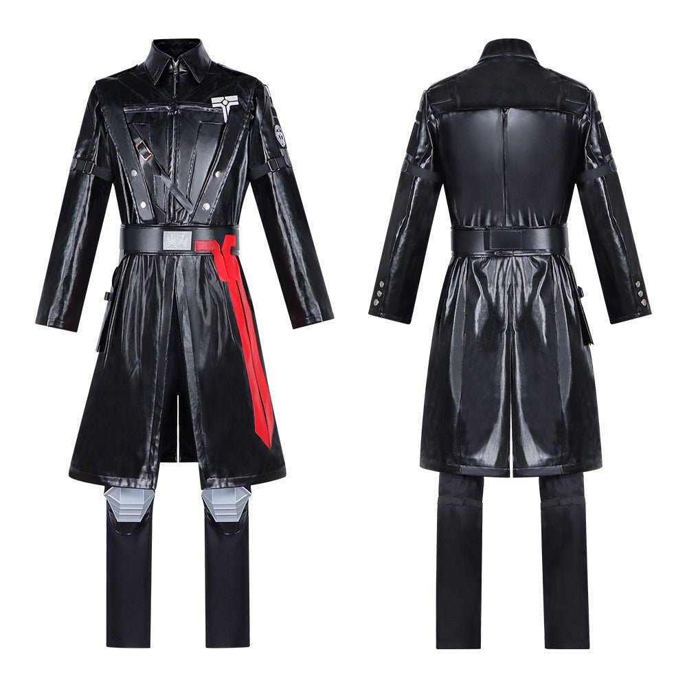Delta Force Cosplay Costume: Warden Gehennos Leather Jacket and Trench Coat Suit - Coscosmos