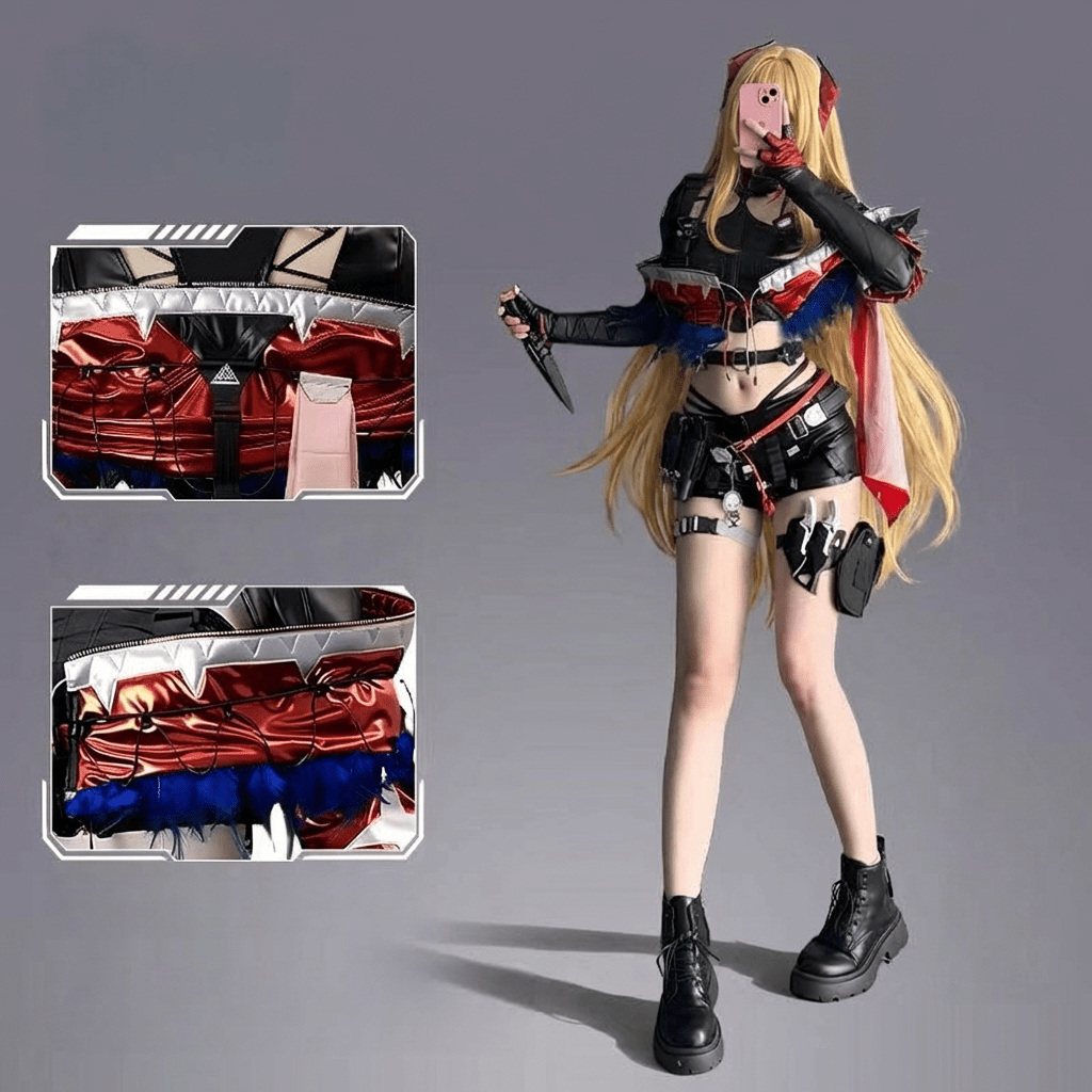 Delta Force: Hawk Ops Mai Xiaowen Red Leather Cosplay Costume - Villedor Collaboration - Coscosmos