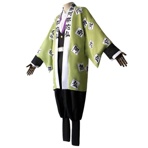 Demon Slayer Corps Uniform Cosplay Set - Gyomei Himejima Stone Hashira Costume - Coscosmos