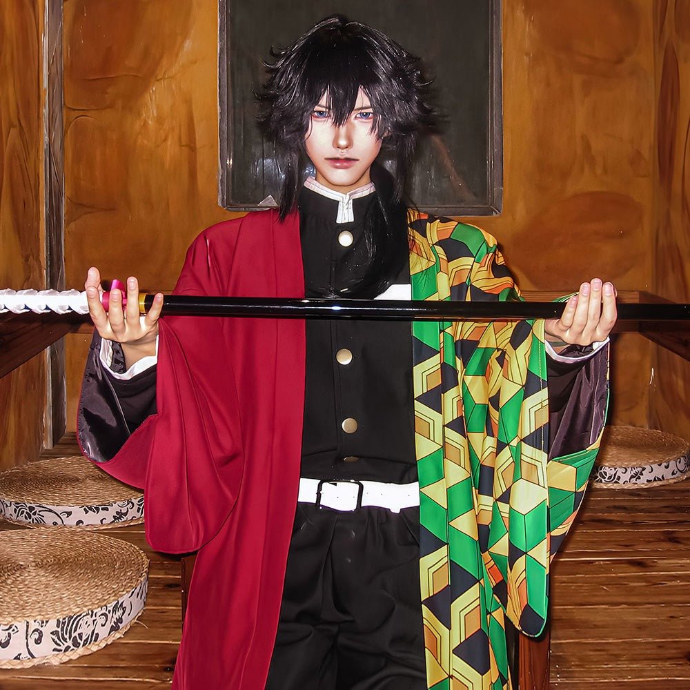 Demon Slayer Cosplay Uniform Set For Adult and Kids Kamado Tanjiro & Tomioka Giyu Halloween Deal - Coscosmos